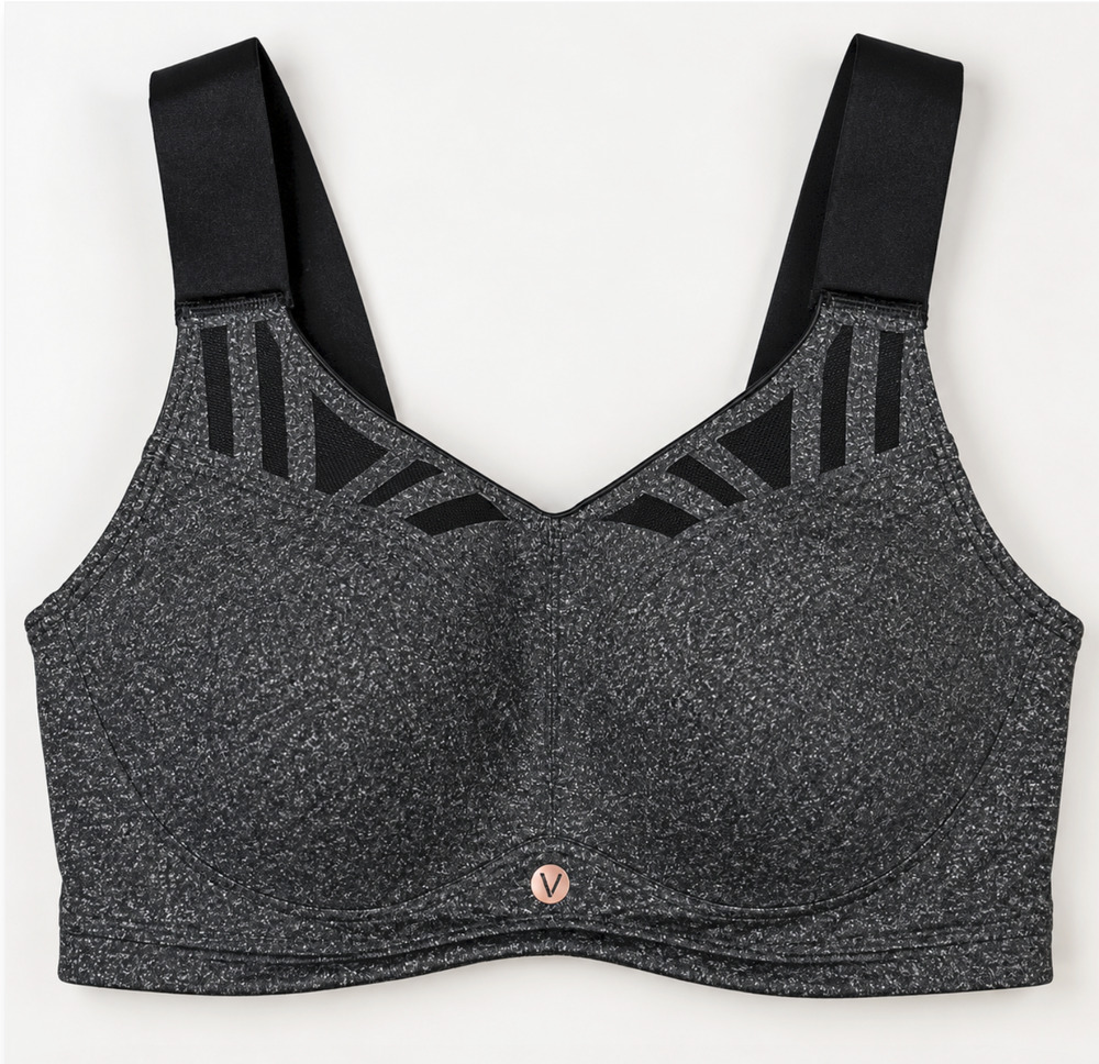 LIVI CACIQUE LANE BRYANT BLACK MAX SUPPORT WICKING UNDERWIRE SPORTS BRA 38DDD